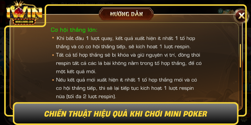 Chien Thuat Hieu Qua Khi Choi Mini Poker0
